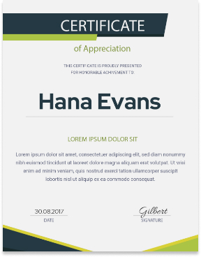 Certificate #1 Certificate #1